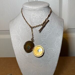 Antique Gold-Filled Watch Necklace with Locket | R.F.S. & Co. | c. 1900